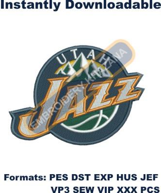 utah jazz logo embroidery design